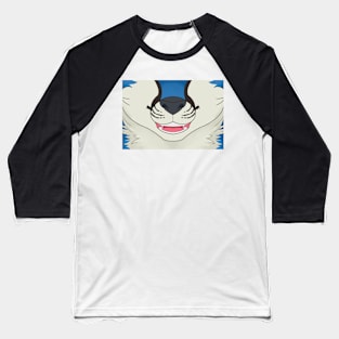 Blue Fox Face Baseball T-Shirt